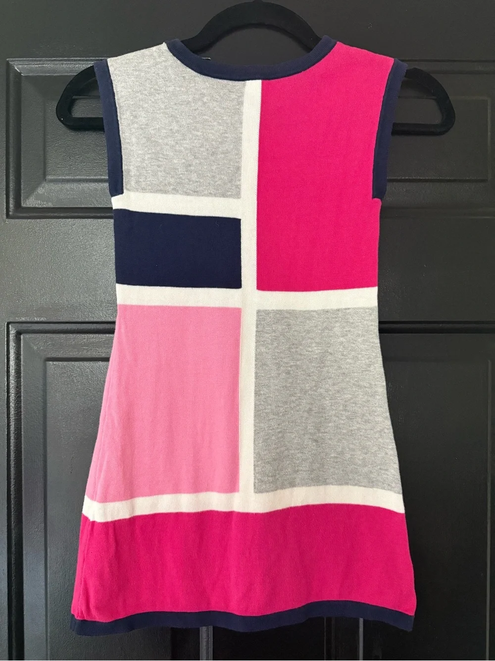 Gymboree girls navy blue pink colorblock sweater dress 6